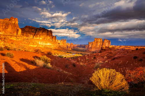 Morning light over Arches National Park