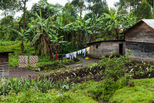 Wooden houses of poor african people