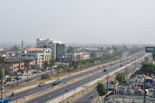 Broad highway and streets in Yaba Ikeja Lagos Nigeria