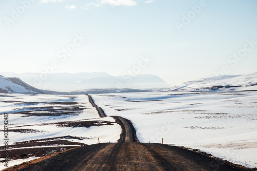 Quiet gravel road, north iceland