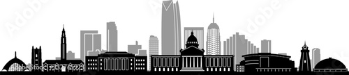 OKLAHOMA City Skyline Silhouette Cityscape Vector