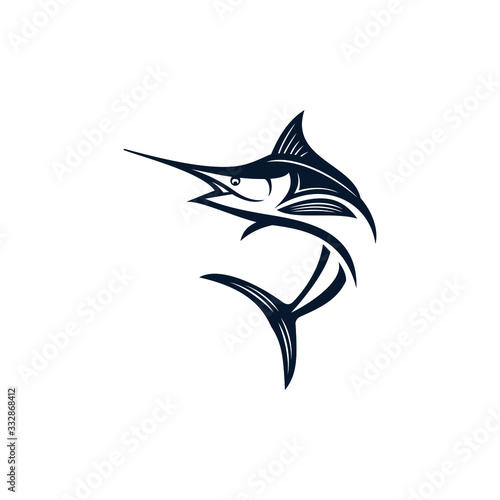 Marlin fish logo design. Awesome marlin fish logo. marlin fish logotype.