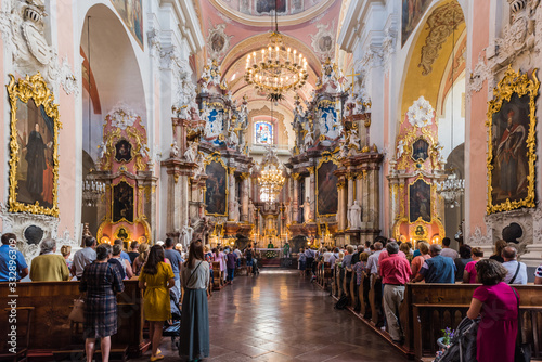 Sermon in St. Catherine church in Vilnius; Lithuania