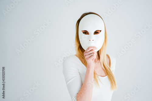 girl in a theater mask