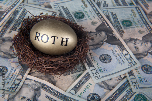 Money and gold nest eggs concept for retirement, savings, and financial planning