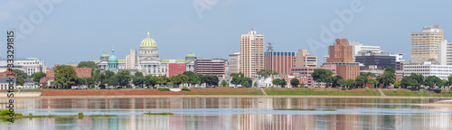 Harrisburg panorama with State Capitol Complex and Susquehanna river, the capital of Pennsylvania, USA