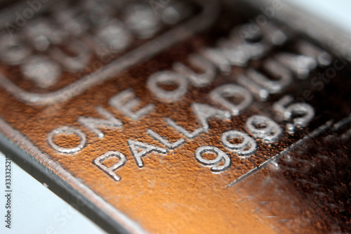 Close-up of a palladium bar