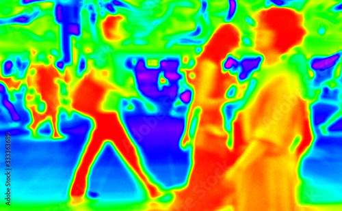 Infrared thermal scanner detecting people who have a high temperature to keep closely monitor.