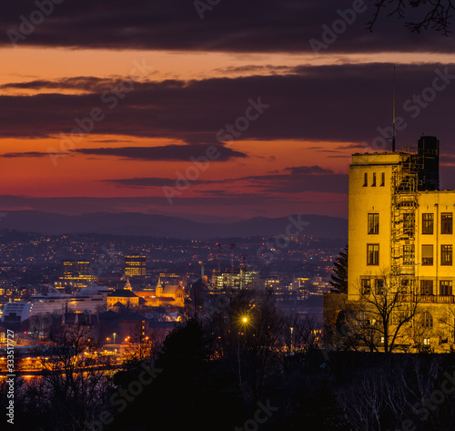 Zachód słońca nad Oslo