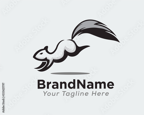 simple drawing art squirrel landing logo design inspiration