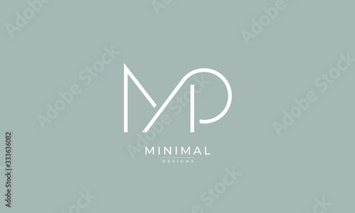 Alphabet letter icon logo WP