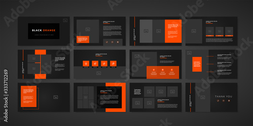 Dark minimal slides presentation background template. business presentation template