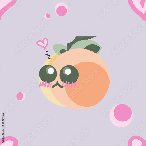 Background with cute peach and hearts