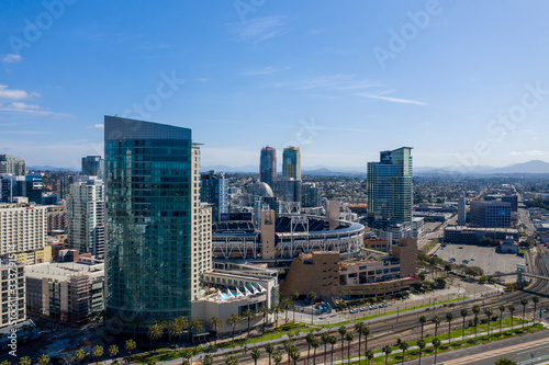 Aerial photo of the Baseball Stadium in Downtown San Diego. California, USA.