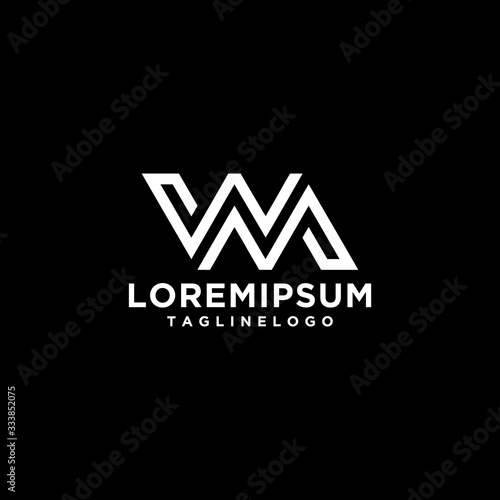 WM MW Monogram Logo Design Template 