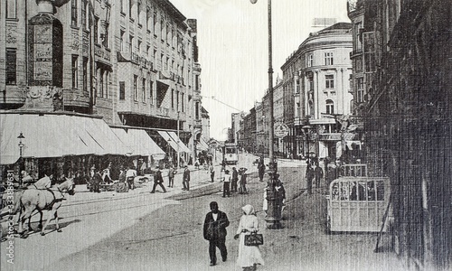 Vintage post card issued at the beginning of the 20th century with the image of Zagreb, Croatia