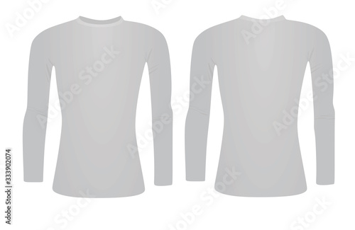 Grey base layer long sleeve t shirt. vector