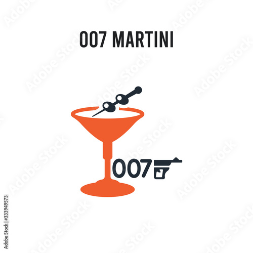 007 Martini vector icon on white background. Red and black colored 007 Martini icon. Simple element illustration sign symbol EPS