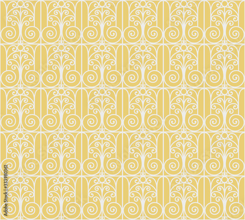 Ornate seamless pattern. Imitation of decorative forged grill. Swatches included in vector file.