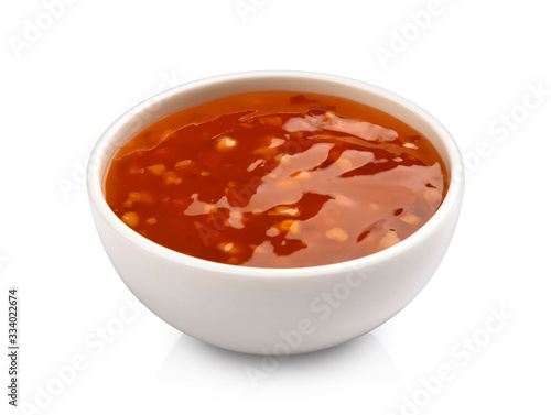 Sweet and sour sauce isolated on white background