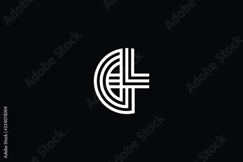 Minimal elegant monogram art logo. Outstanding professional trendy awesome artistic GL LG initial based Alphabet icon logo. Premium Business logo White color on black background