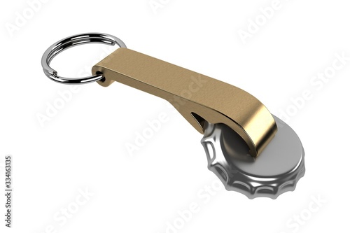 Keychain Bottle Opener 3D Rendering