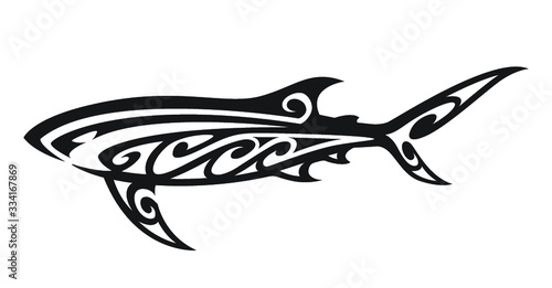 Shark wave Polynesian tribal