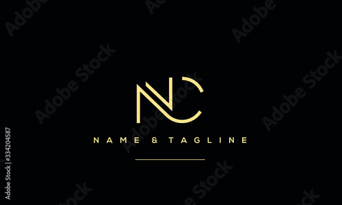 Alphabet letter icon symbol NC