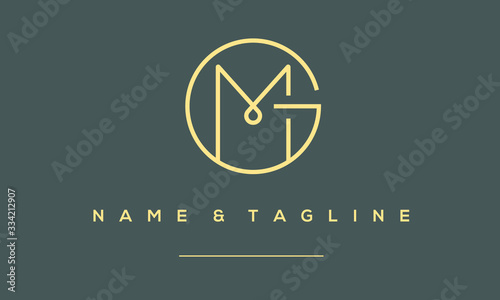 alphabet letter icon logo GM or MG