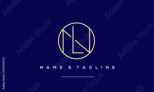 alphabet letter icon logo NL or LN