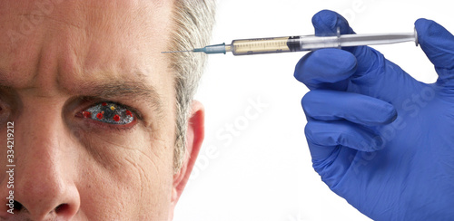 Virus infection curing the patient injecting the antidote dose.