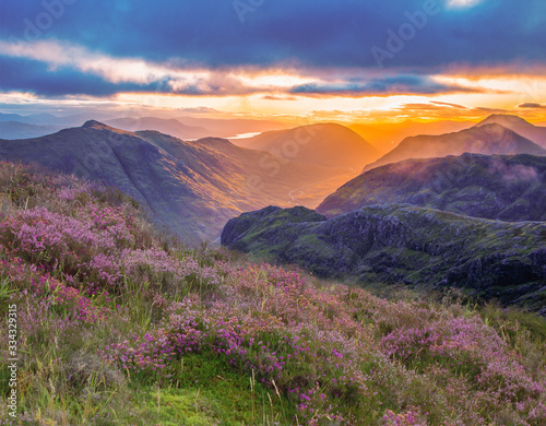 valley view below, Glencoe, highlands, scotland, uk.