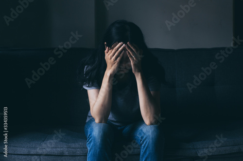 sad serious woman.depressed emotion panic attacks alone young people fear stressful.crying begging help.stop abusing domestic violence,person with health anxiety, bad frustrated exhausted feeling down