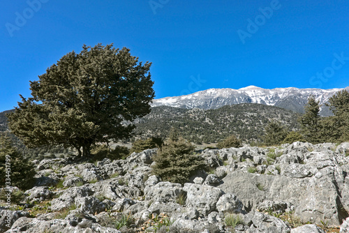 Landscape at Aradena, Sfakia, S Crete, Greece. View of Lefka Ori mt 