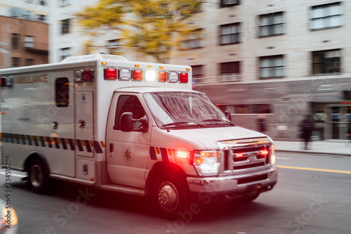 High-speed ambulance on a New York City street