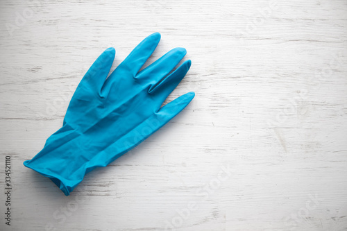 Blue medical gloves on a scratched grunge background. stop the coronavirus. covind-19.