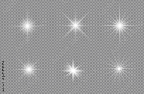 White glowing light burst explosion with transparent. Vector glowing light effect with gold rays and beams. Transparent shine gradient glitter, bright flare. vector illustration.