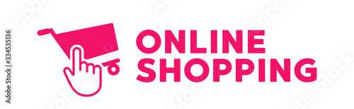 Online shopping logo. Vector illustration