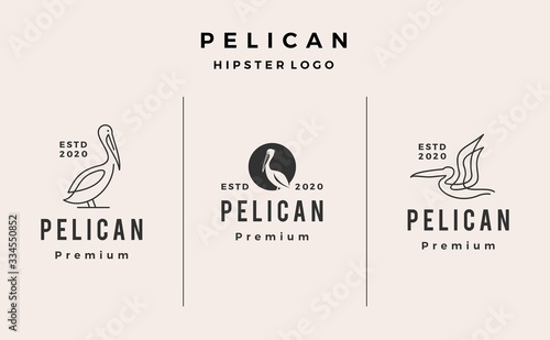 pelican logo vector icon illustration hipster retro vintage