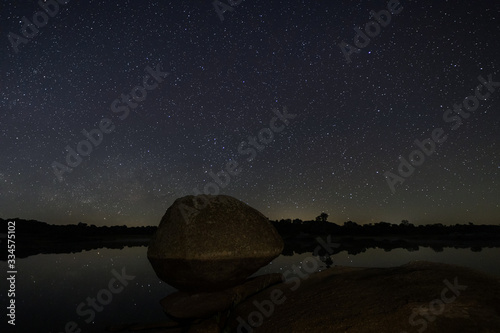 Night photography in the Natural Area of Barruecos. Extremadura. Spain.