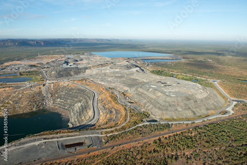 Kakadu National Park, Northern Territory, Australia , an aerial view of a Uranium mine.