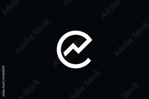 Minimal elegant monogram art logo. Outstanding professional trendy awesome artistic EN NE initial based Alphabet icon logo. Premium Business logo White color on black background