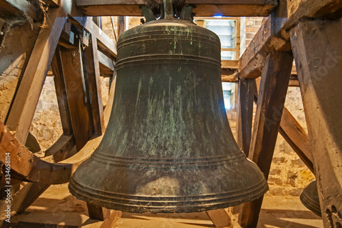 Large old bells in a church tower