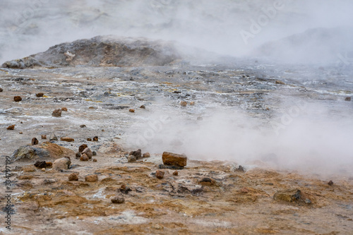 The geothermal region of Hverir in Iceland