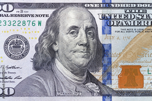 Benjamin Franklin Portrait From 100 Dollar Bill