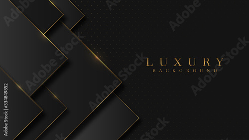 Luxury arrow Gold line Background VIP with black metal texture in 3d abstract style. Illustration from vector about modern template design for strong feeling and technology and futurism.