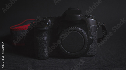 camera on a black background