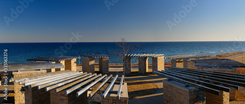 Panormama of the old Ajax water treatment plant site on Lake Ontario