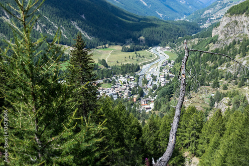 Lillaz landscape in Gran Paradiso National Park. Cogne, Aosta Valley, Italy