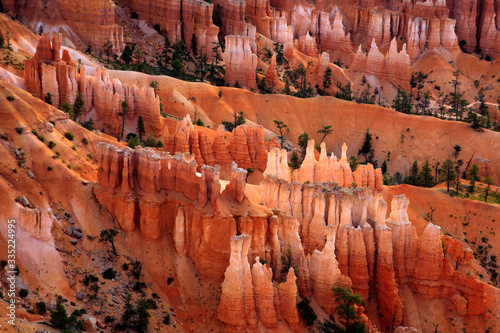 Utah / USA - August 22, 2015: View of colorful Hoodoo and rock formation detail at Sunset Point in Bryce Canyon National Park, Utah, USA